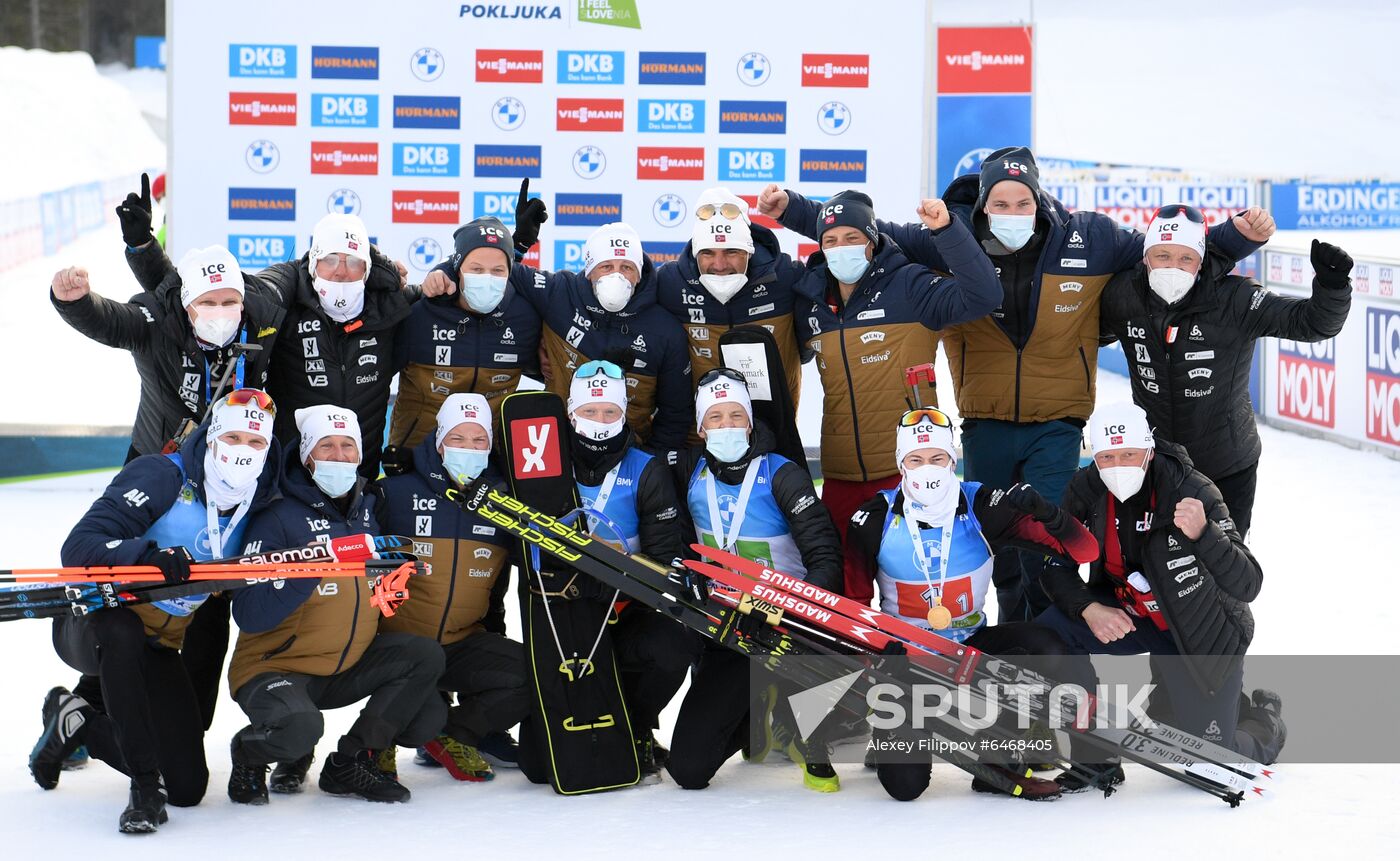 Slovenia Biathlon Worlds Men Relay