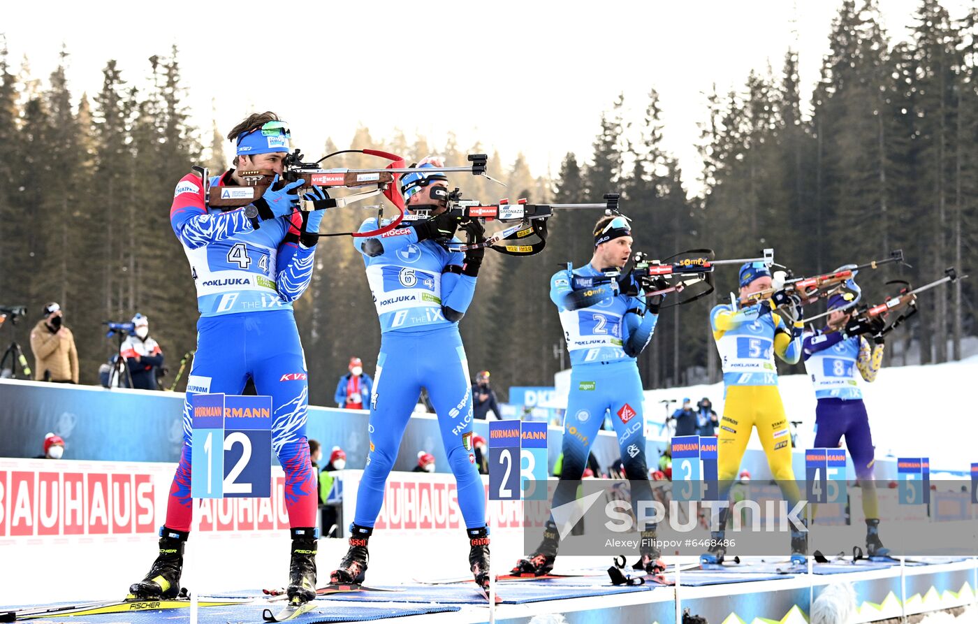 Slovenia Biathlon Worlds Men Relay