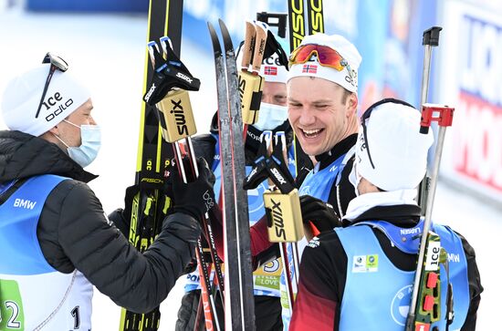 Slovenia Biathlon Worlds Men Relay