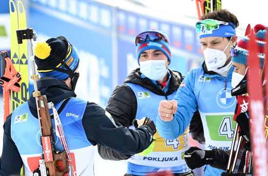 Slovenia Biathlon Worlds Men Relay