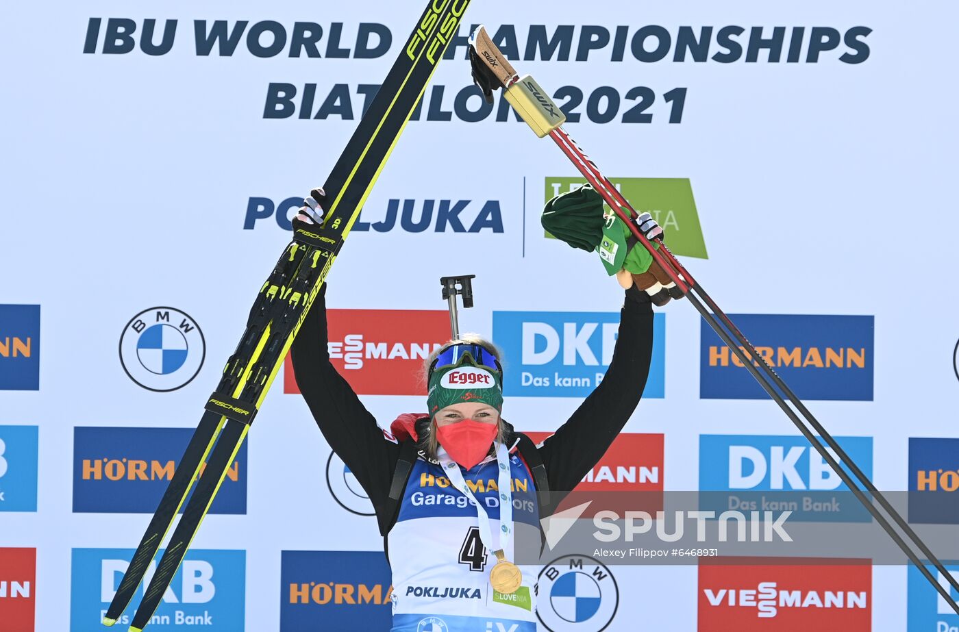 Slovenia Biathlon Worlds Women Mass Start