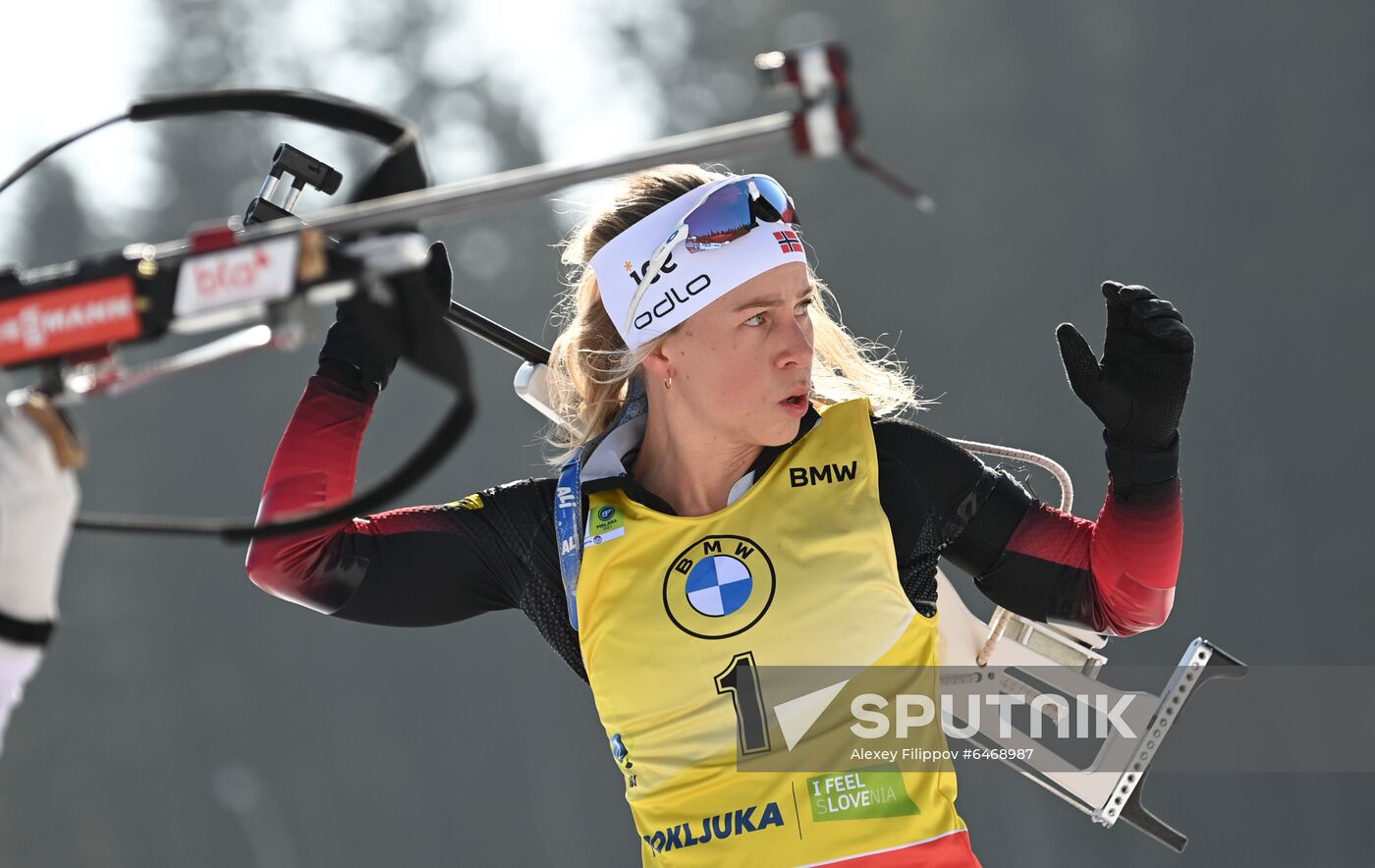 Slovenia Biathlon Worlds Women Mass Start