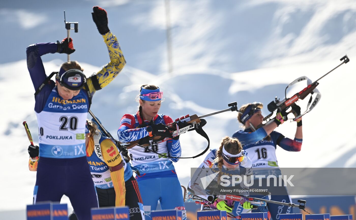 Slovenia Biathlon Worlds Women Mass Start