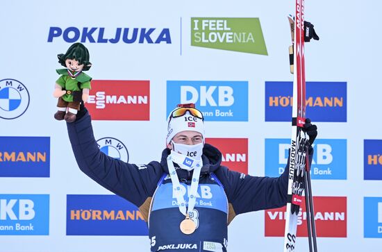 Slovenia Biathlon Worlds Men Mass Start