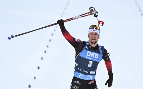 Slovenia Biathlon Worlds Men Mass Start