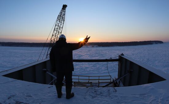 Russia Yenisei River Bridge Construction