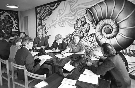 Meeting of a Latvian village's rural council