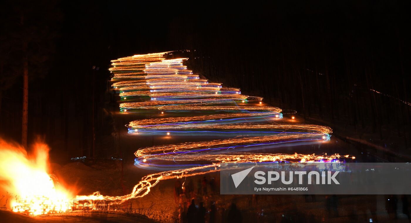 Russia Ski Slope Torches