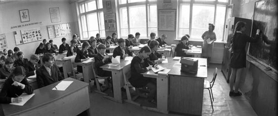 Literature class in village school