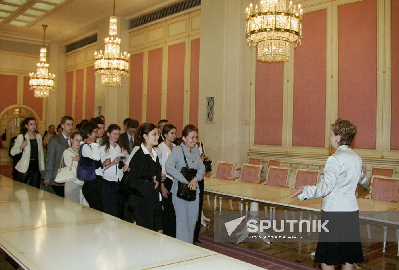 Meeting with graduates of Moscow schools at Russian Government House
