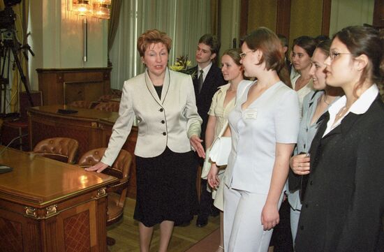 Meeting with Moscow school graduates at Russian Government House