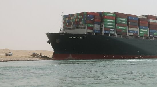 Egypt Suez Canal Traffic Blockade