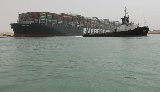 Egypt Suez Canal Traffic Blockade