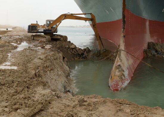 Egypt Suez Canal Traffic Blockade