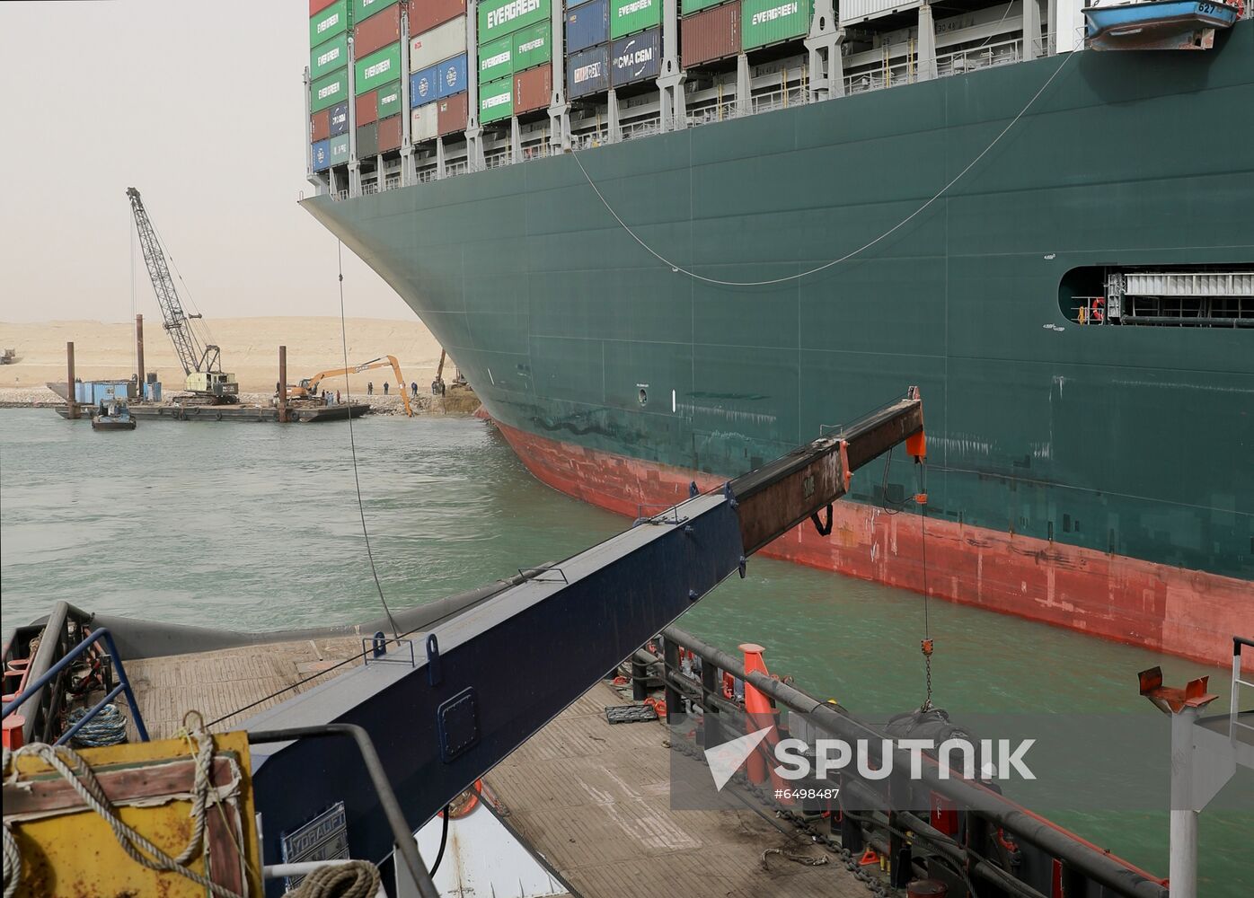 Egypt Suez Canal Traffic Blockade