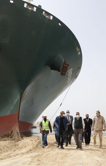 Egypt Suez Canal Traffic Blockade