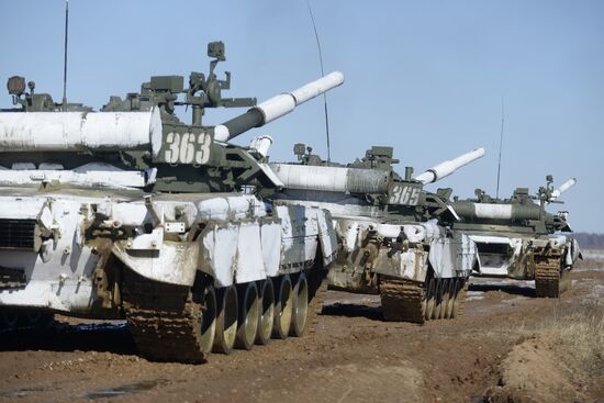 Russia Tank Division Exercises