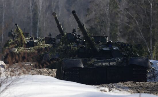 Russia Tank Division Exercises