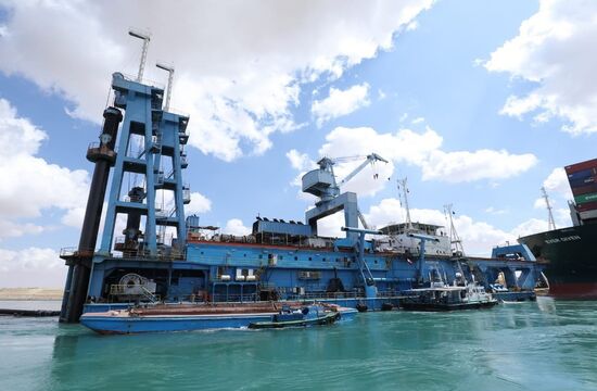 Egypt Suez Canal Traffic Blockade