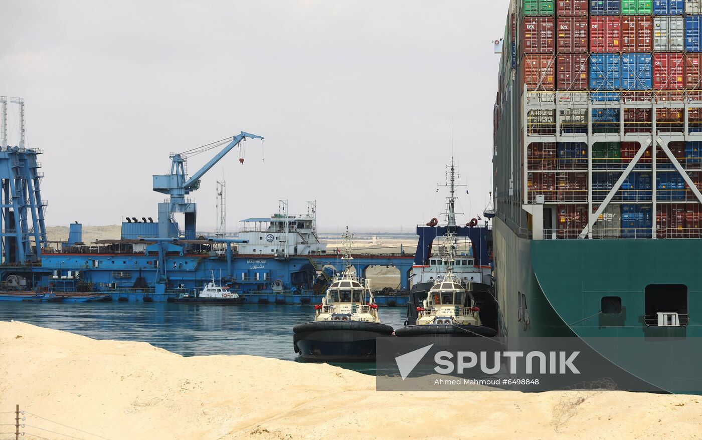 Egypt Suez Canal Traffic Blockade