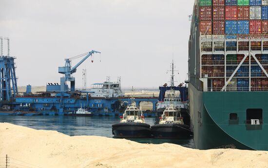 Egypt Suez Canal Traffic Blockade