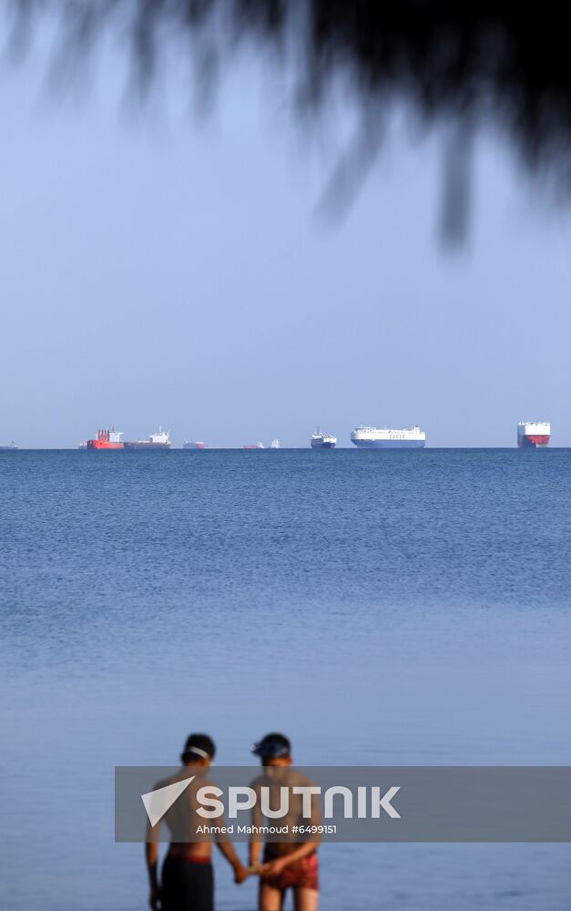 Egypt Suez Canal Traffic Blockade