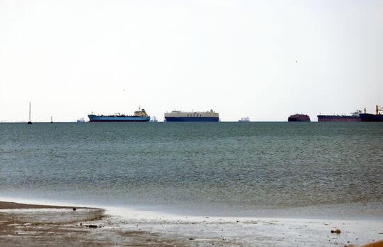 Egypt Suez Canal Traffic Blockade