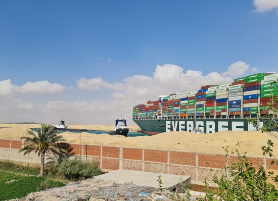 Egypt Suez Canal Traffic Blockade