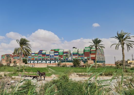 Egypt Suez Canal Traffic Blockade
