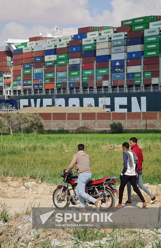 Egypt Suez Canal Traffic Blockade