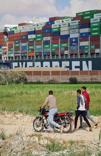 Egypt Suez Canal Traffic Blockade