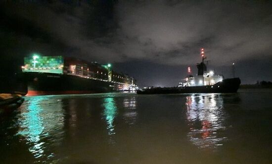 Egypt Suez Canal Traffic Blockade