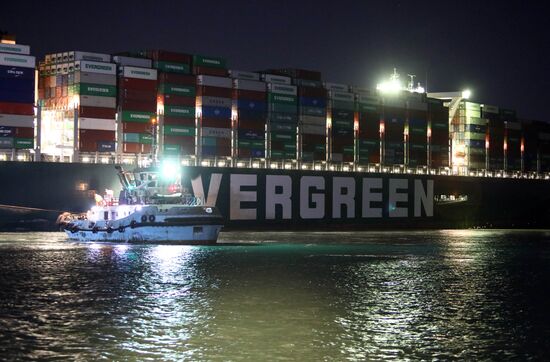 Egypt Suez Canal Traffic Blockade