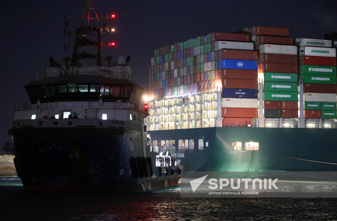 Egypt Suez Canal Traffic Blockade