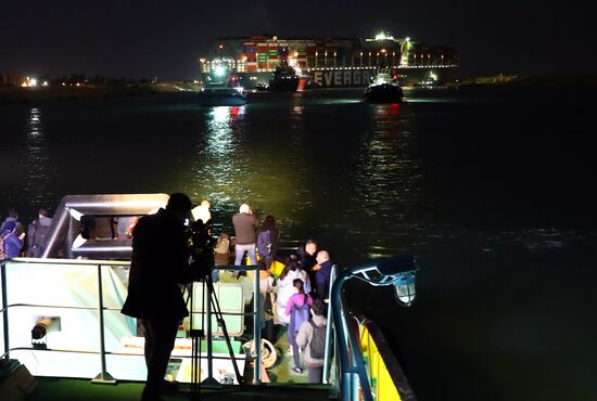 Egypt Suez Canal Traffic Blockade
