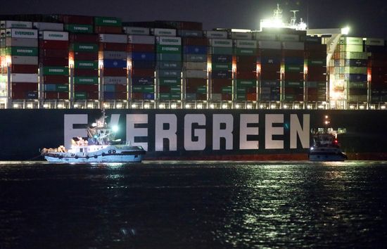 Egypt Suez Canal Traffic Blockade