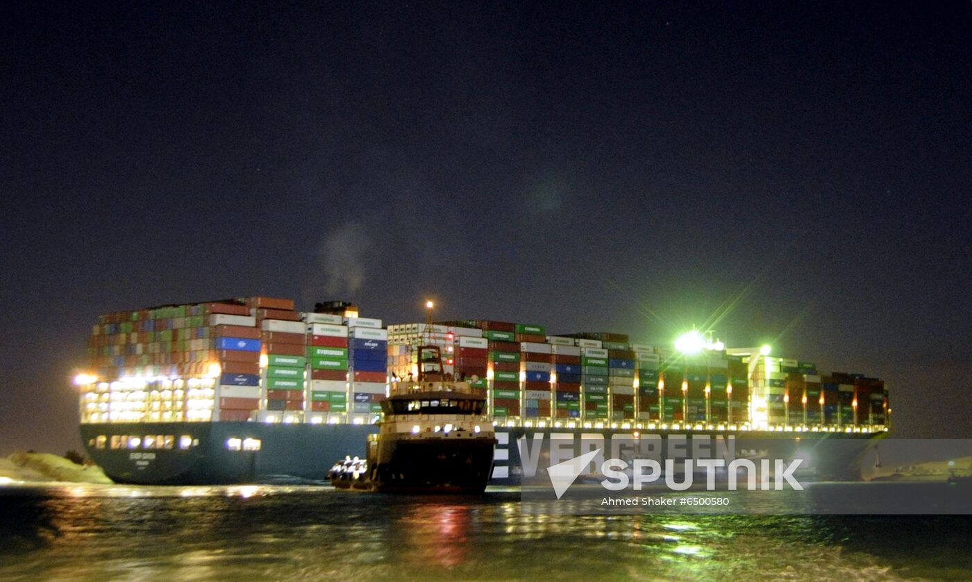 Egypt Suez Canal Traffic Blockade