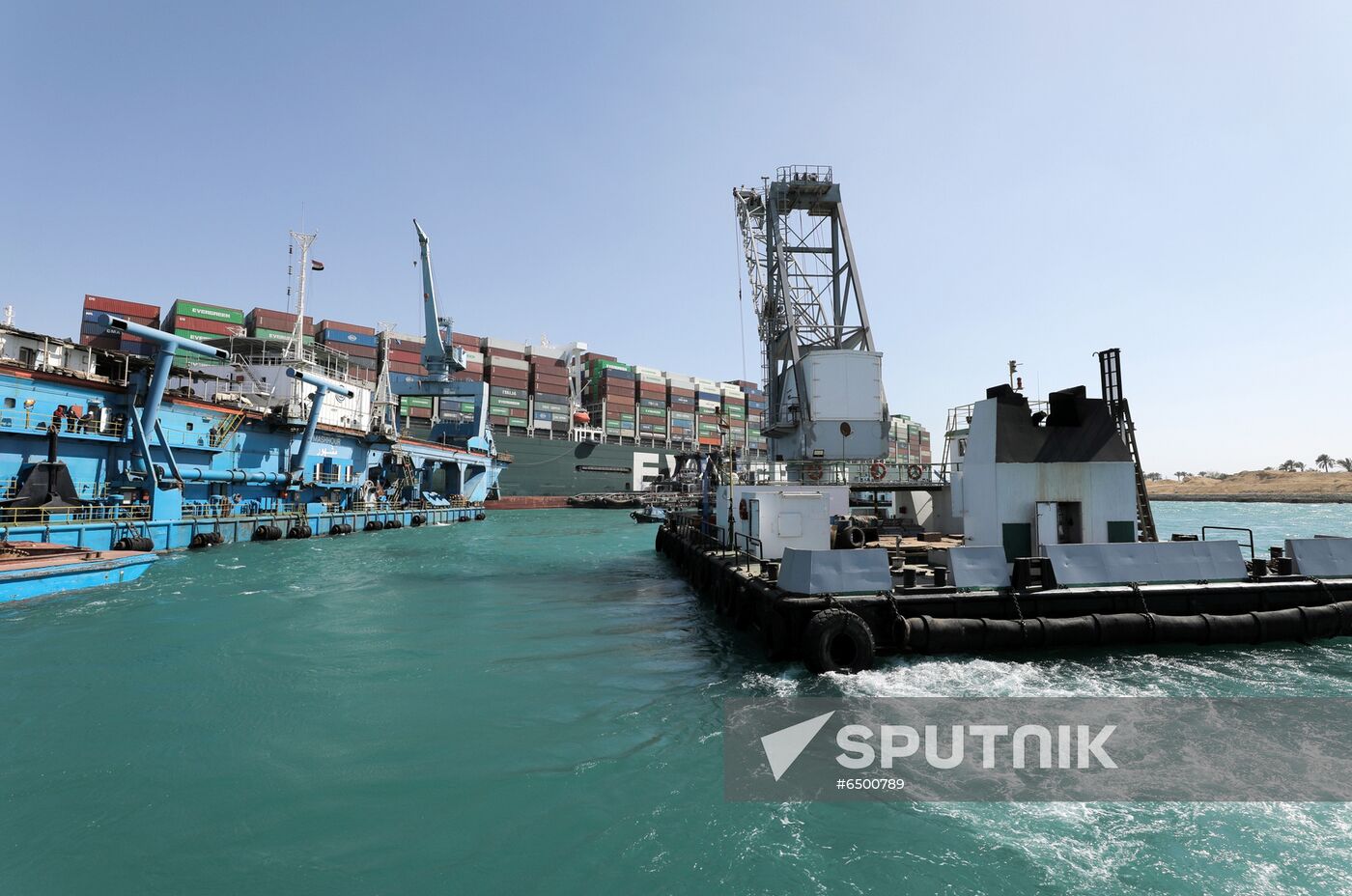 Egypt Suez Canal Traffic Blockade