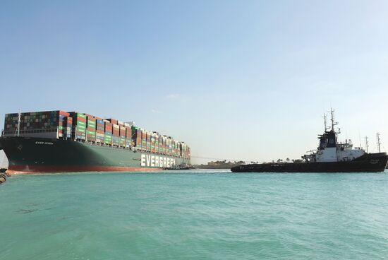 Egypt Suez Canal Traffic Blockade