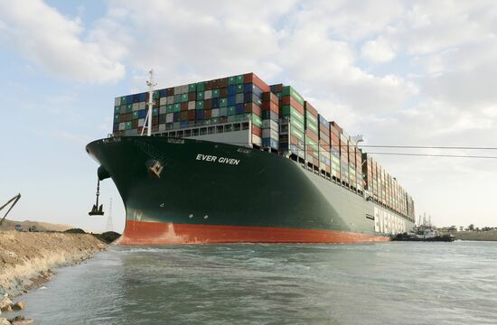 Egypt Suez Canal Traffic Blockade