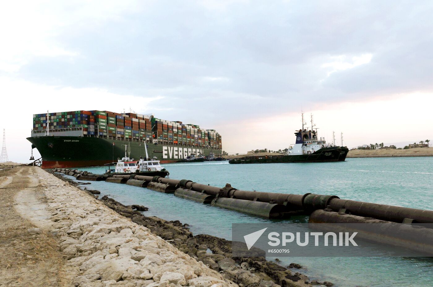 Egypt Suez Canal Traffic Blockade