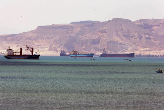 Egypt Suez Canal Traffic Blockade