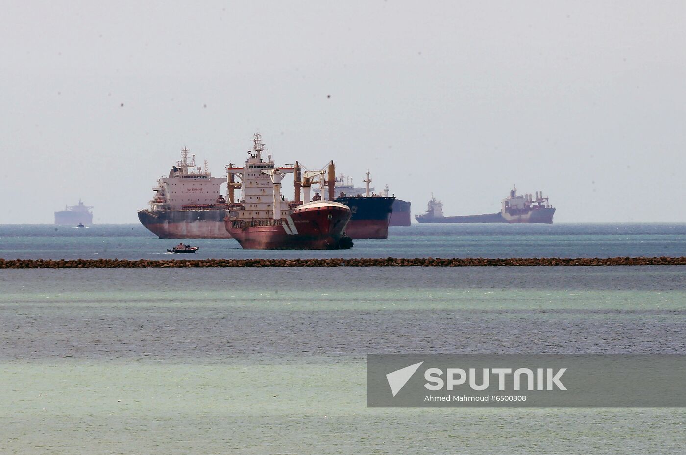Egypt Suez Canal Traffic Blockade