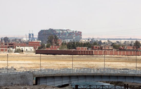 Egypt Suez Canal Traffic Blockade