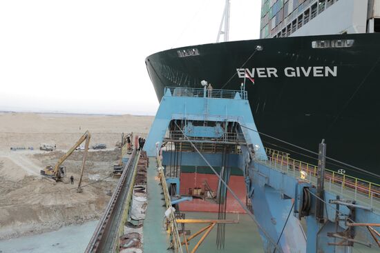 Egypt Suez Canal Traffic Blockade