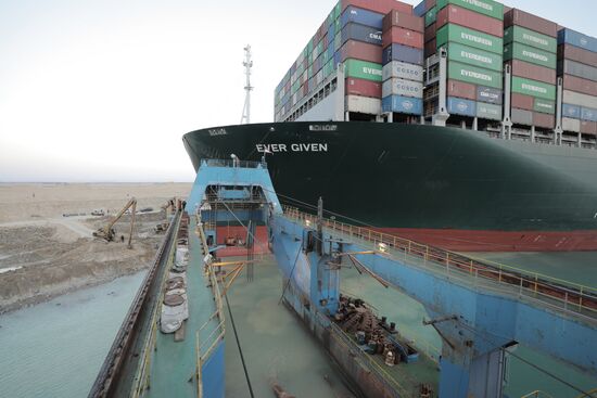 Egypt Suez Canal Traffic Blockade