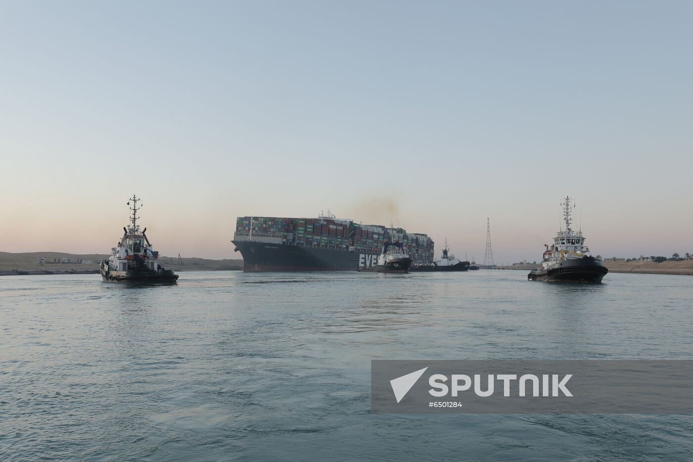 Egypt Suez Canal Traffic Blockade