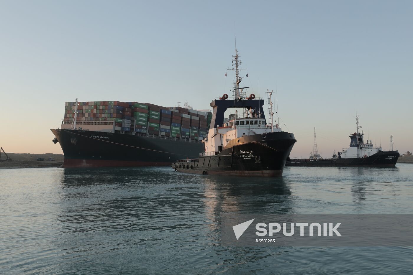 Egypt Suez Canal Traffic Blockade