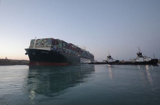 Egypt Suez Canal Traffic Blockade