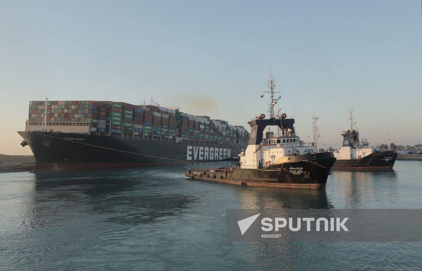 Egypt Suez Canal Traffic Blockade